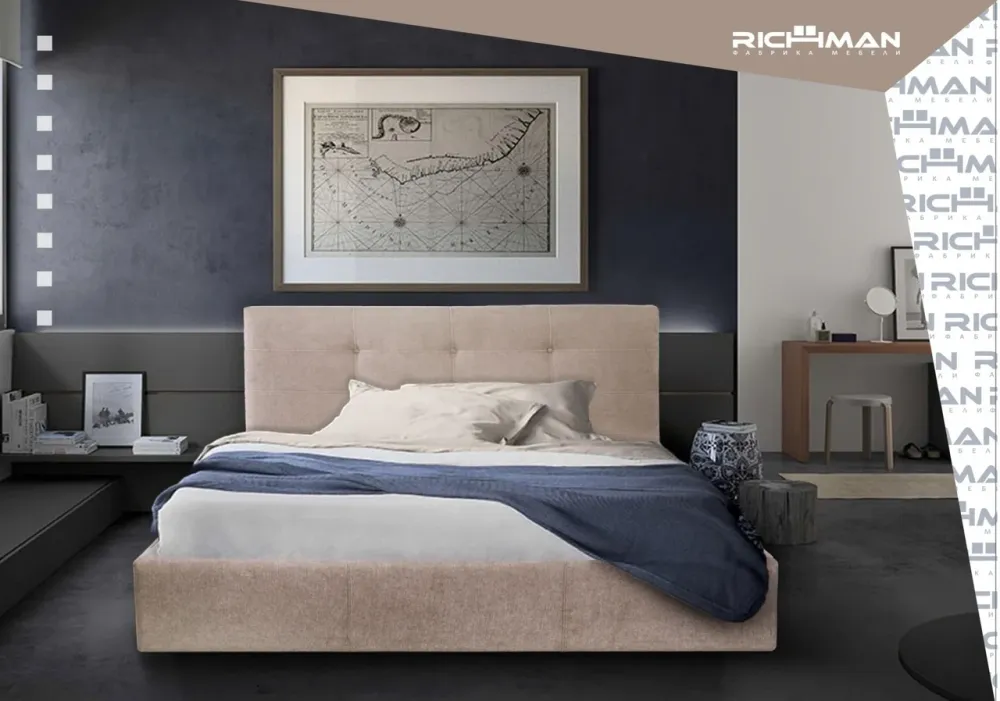 Кровать Manchester Comfort 140 х 200 см Мисти Milk С подъемным механизмом и нишей для белья Бежевый Днепр - изображение 10