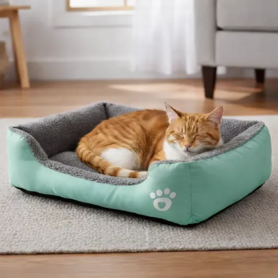 Лежанка - пуфик для кошек и собак мятный S(40*25) Коломия