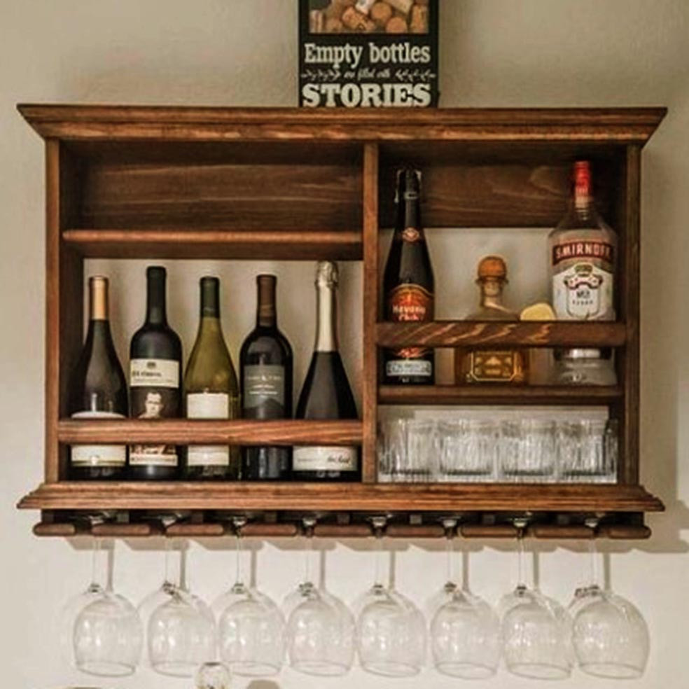 Настінна винна полиця "Сітара" терракот Миколаїв - фото 1