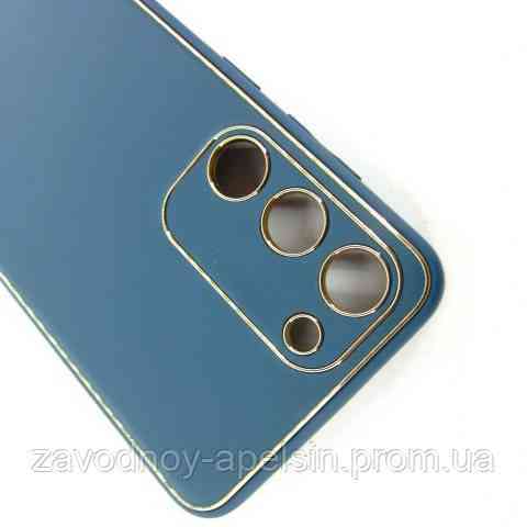 Samsung S23 S911 Чехол кожаный Защита камеры (синий) Одесса