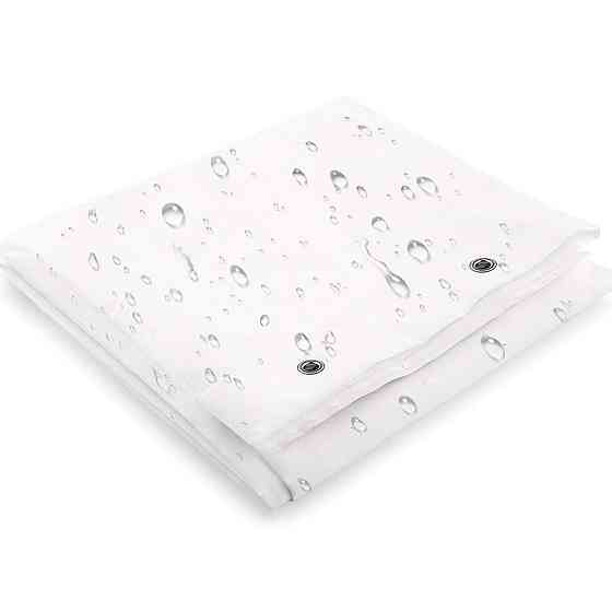 Шторка для ванны из полиэстера водонепроницаемая Bathlux 180x180 см с кольцами, белая матовая Каменец-Подольский