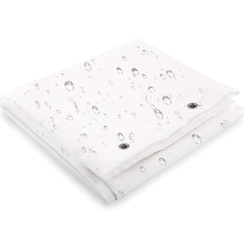 Шторка для ванни з поліестеру водонепроникна Bathlux 180x180 см із кільцями, біла матова Кам'янець-Подільський - фото 6