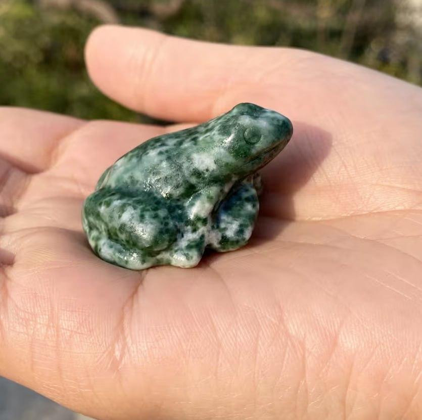 Фігурка Жабка з мохового агату, полірований натуральний камінь Київ - фото 2