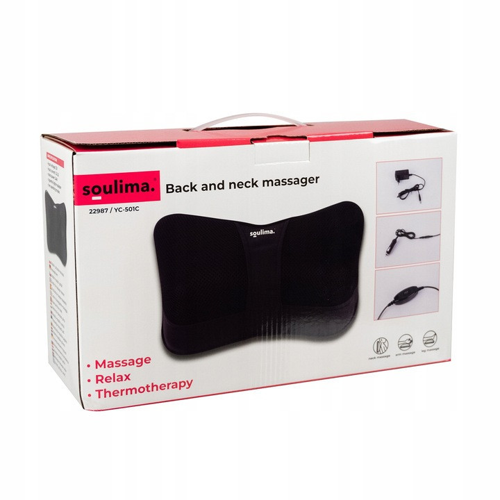 Масажна подушка екошкіра 2 режими роботи Soulima (22987) Потужність 24 Вт Нововолинськ - фото 8