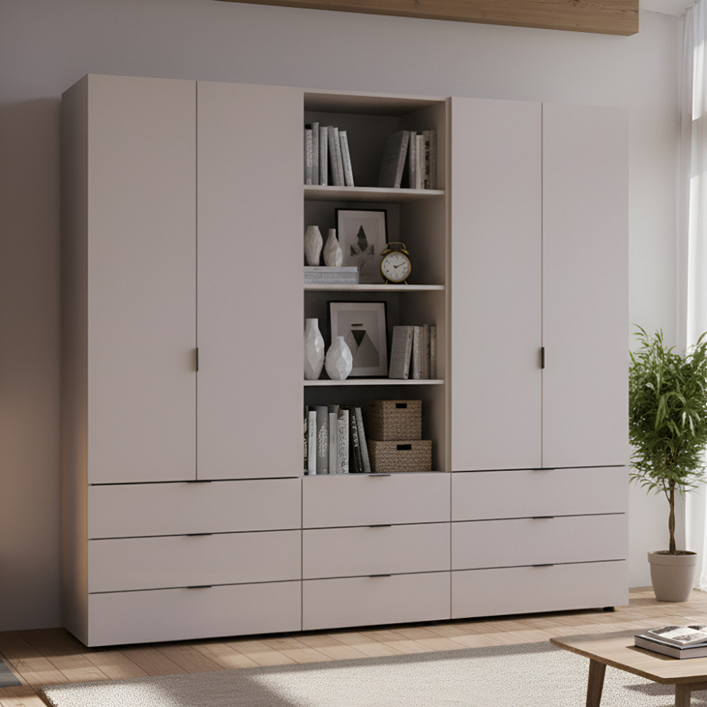 Шафа для одягу Doros Гелар Кашемір 2+2ДСП з пеналом 215х49.5х203.4 (DRS-011918) Львів - фото 1