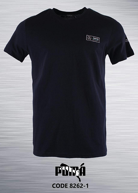 Мужская батальная однотонная трикотажная футболка Puma Mercedes 54 Киев - изображение 1