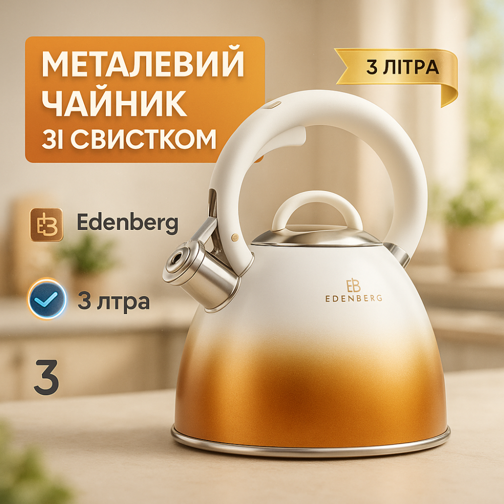 Современный чайник со свистком, Чайник со свистком бакелитовой ручкой газовый 3 литра NA-60 Львов - изображение 11