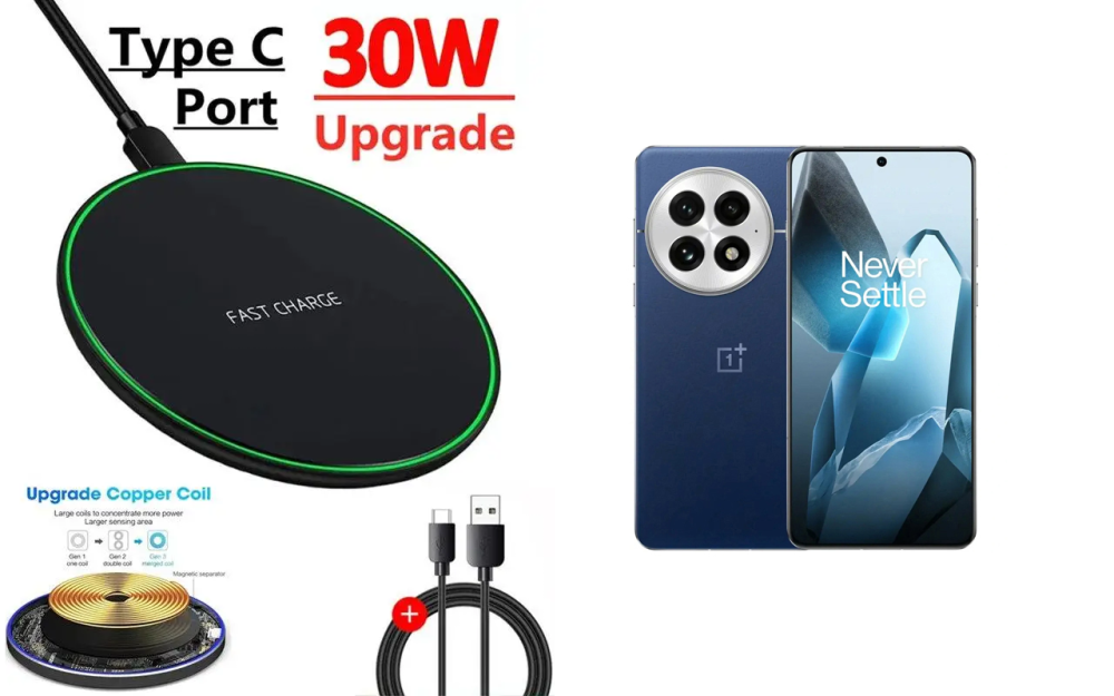 Бездротовий зарядний пристрій Copper до 30W для OnePlus 8 Pro, USB-C, LED Київ - фото 5