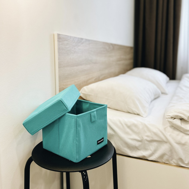 Органайзер коробка для дрібниць XS з кришкою 17х17х16 см (Лазуровий) Суми - фото 1