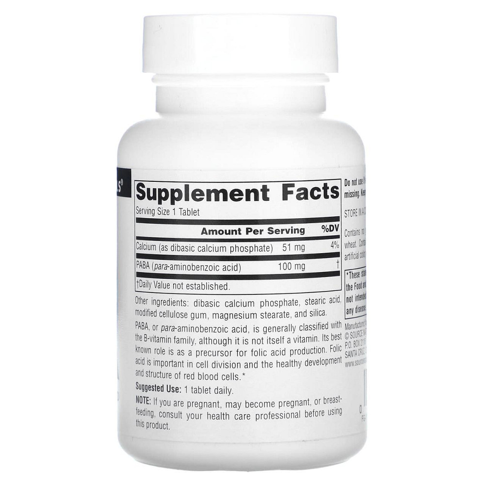 ПАБК пара-аминобензойная кислота Source Naturals PABA 100 мг 250 таб Киев - изображение 2