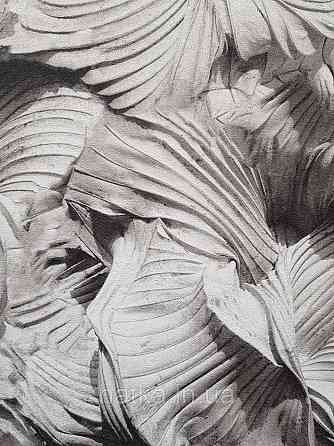 Шпалери вінілові на флізеліні гарячого тиснення DU&KA 1.06х10 вензель основа під штукатурку сірі коричневі Київ