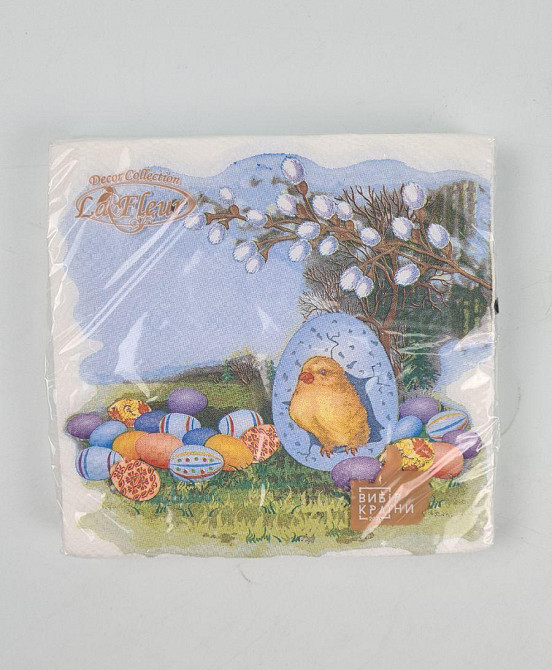 Великодня паперова двошарова серветка (ЗЗЗХЗ, 16 шт.) La Fleur "Циплик під івою "135 (1 пачка) Харків - фото 1