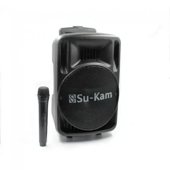 Портативна Bluetooth колонка Su-Kam BT 100D з FM та бездротовим мікрофоном 12V/220V SkyRocet Одеса