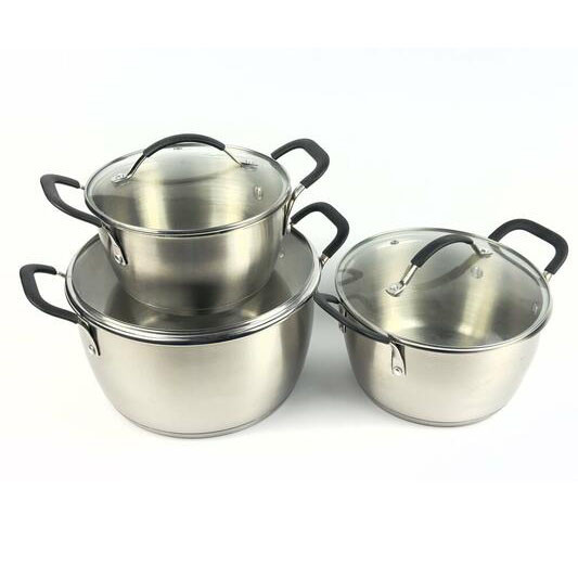 Каструля з нержавіючої сталі, Набір каструль вищої якості, Набір антипригарних каструль з кришкою SM-62 Івано-Франківськ - фото 1