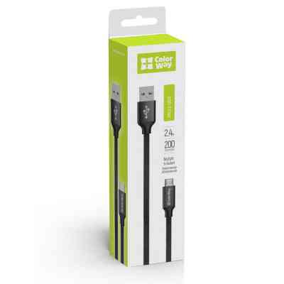 Дата кабель USB 2.0 AM to Micro 5P 2.0m black ColorWay (CW-CBUM009-BK) Винница