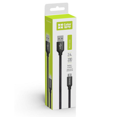Дата кабель USB 2.0 AM to Micro 5P 2.0m black ColorWay (CW-CBUM009-BK) Винница - изображение 4