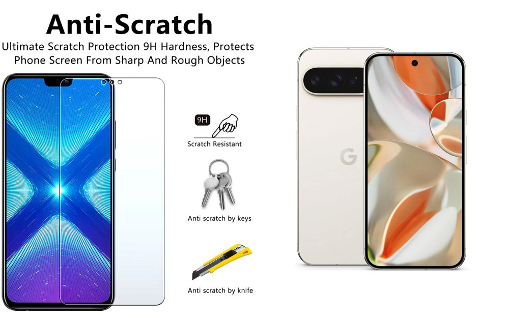 Защитное стекло NeoGlass для Google Pixel 9, Pixel 9 Pro, Pixel 9 Pro XL – ультрапрозрачное и устойчивое Киев - изображение 1