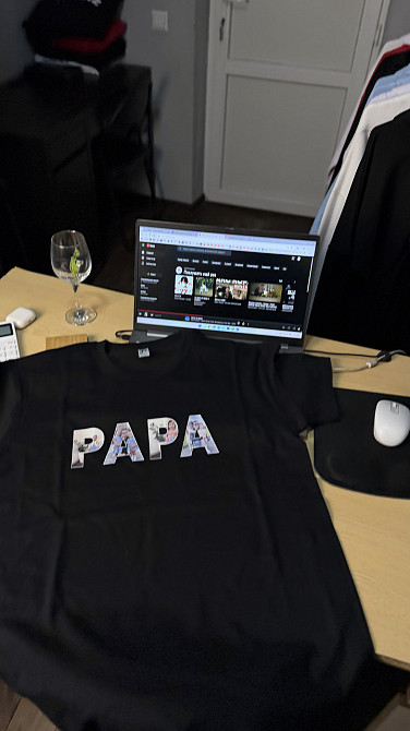 Футболка премиум для папы «PAPA» с собственными фото XL, Бежевый Черновцы - изображение 1