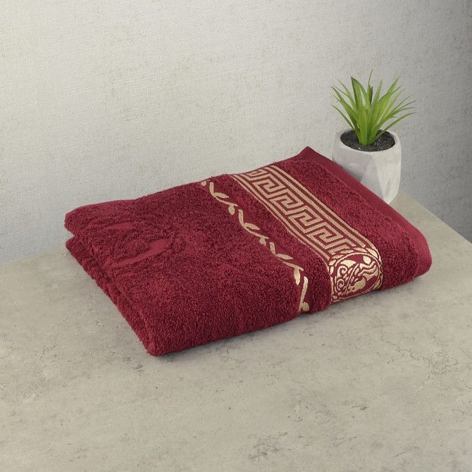 Махровий рушник GM Textile 50х90см Caesar 450г/м2 (Бордовий) Суми - фото 1