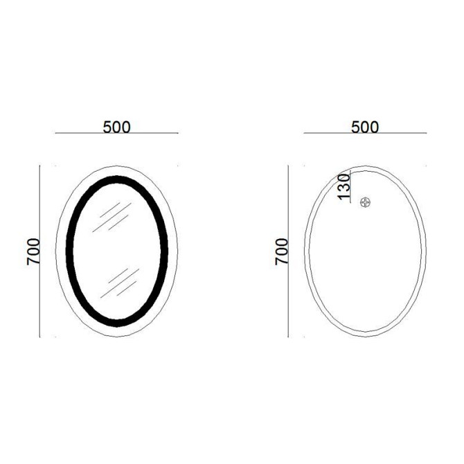 Дзеркало овальне для ванної Lidz Vida 700х500 з LED-підсвіткою Touch, з антизапотіванням, LD78LF5070 Харків - фото 2
