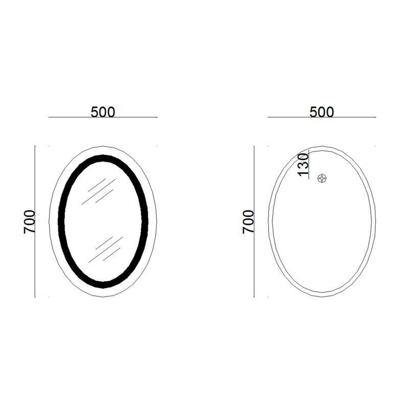 Зеркало овальное для ванной Lidz Vida 700х500 с LED-подсветкой Touch, с антизапотеванием, LD78LF5070 Харьков - изображение 2
