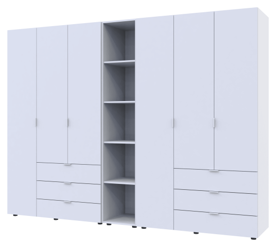 Комплект шаф для одягу Doros Гелар (3 шт.) 270,6х49,5х203,4 см Білий (DRS-011179) Львів