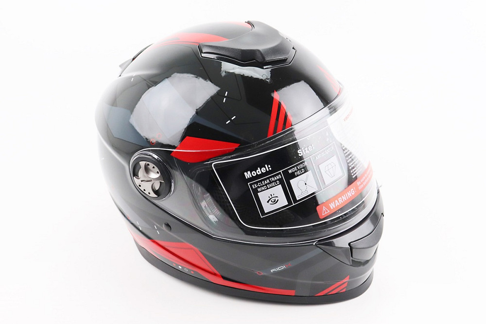 Шолом інтеграл, закритий BLD-М65 S (55-56см), ЧОРНИЙ/ЧЕРВОНО-СІРИЙ Київ - фото 1