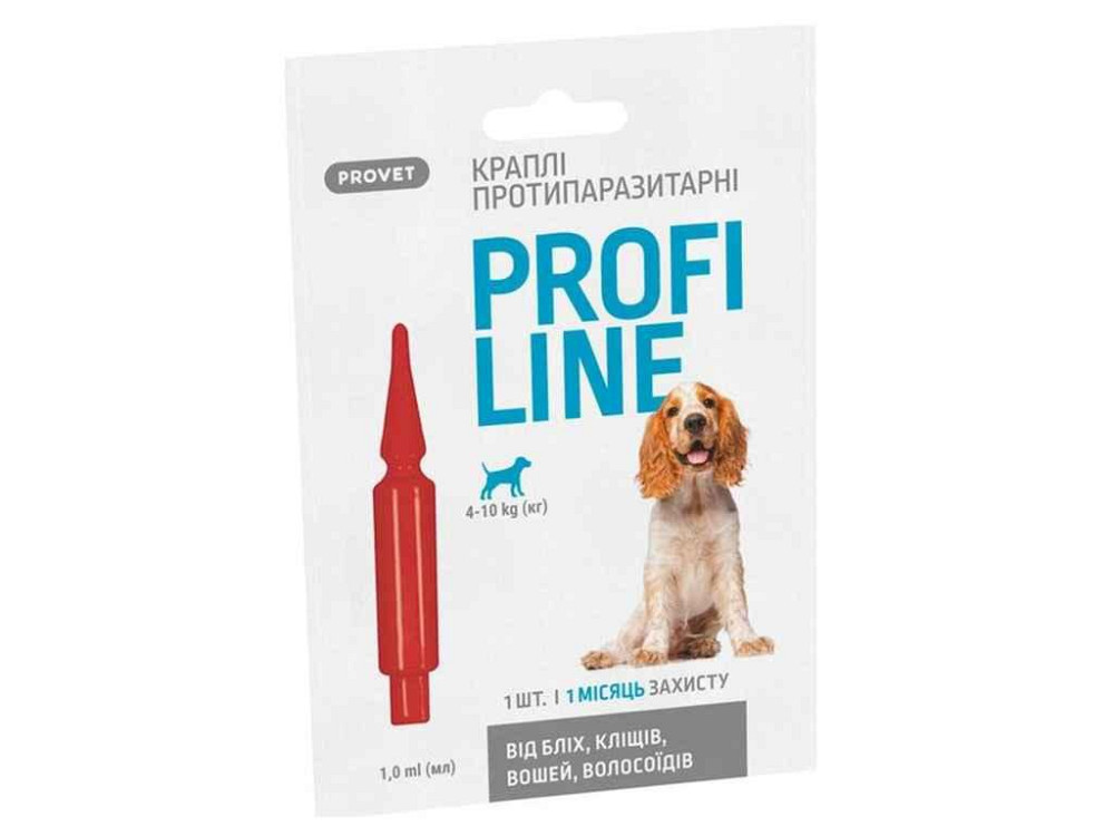 Капли на холку PROFILINE д/собак 4-10кг 1уп.(1 пустышка*1,0мл) ТМ ПРИРОДА Sollmir Киев - изображение 1