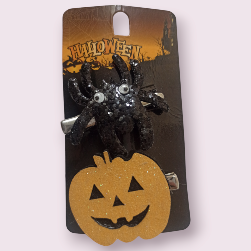 Набор 1 заколка Паук, 1 заколка Тыква на Хэллоуин черный, оранжевый Киев - изображение 3