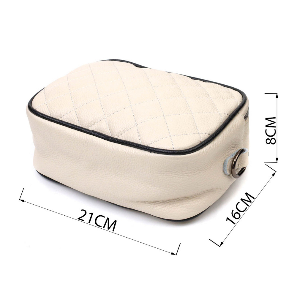 Сумка крос-боді прямокутна з натуральної шкіри 22117 Vintage Біла Київ - фото 3