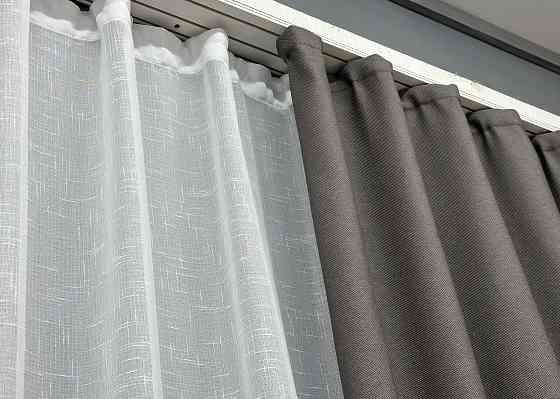 Преміальна тканина рогожка для штор “TERRA LUXE” колір темно-сірий 1856ш Київ