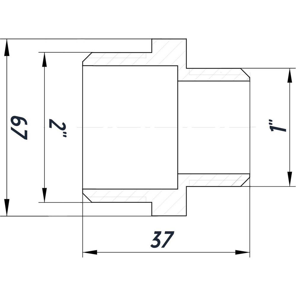 Ніпель редукційний 2″х1″ЗЗ нікельований NN852S OPTIMUM (000031494) Київ - фото 3
