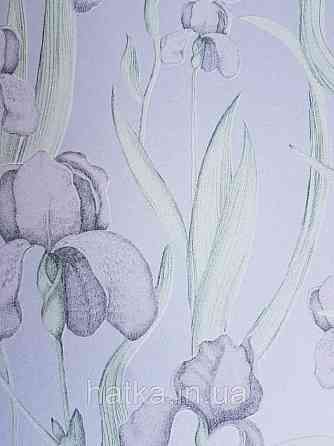 Шпалери флізелінові Decoprint Elisir EL21022 квіти сірі листя зелені на світло-блакитному тлі Київ