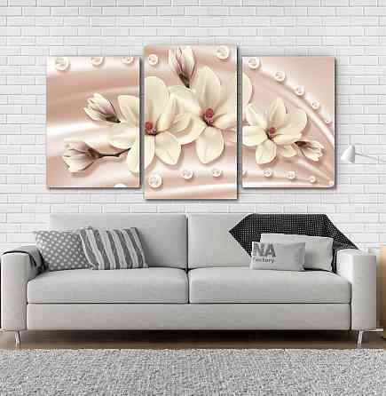 Модульная картина Цветы Абстракция Art-60_3 Киев