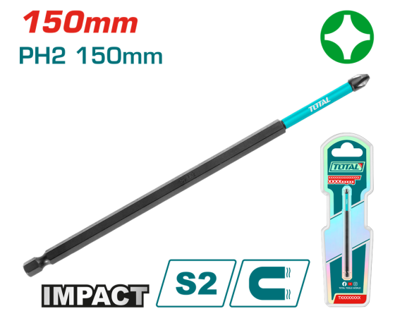 Викрутна насадка TOTAL TACIM71PH2150, PH2, 150 мм (7090272) Київ