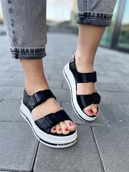 teona Босоніжки жіночі TEONA 134 чорні (літо, шкіра натуральна) (4098) 36 Коломия - фото 1