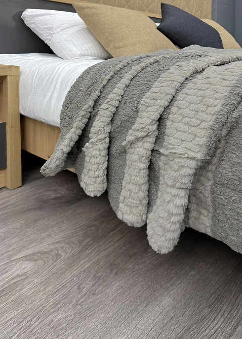 Плед 200х230 см (+-10см) Рогожка на овчине 