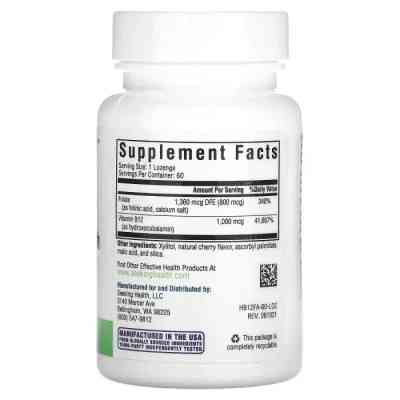 Витамин Seeking Health Витамин B12 и Фолиевая кислота, Hydroxo B12 With Folinic Acid, 60 жеват (SKH-52043) Винница