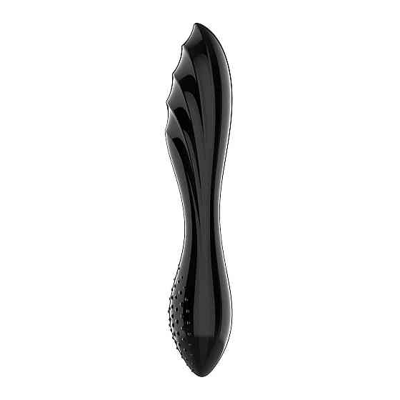 Двосторонній скляний дилдо Satisfyer Dazzling Crystal 1 Black, дуже міцний, без стопера Sex Aura Київ