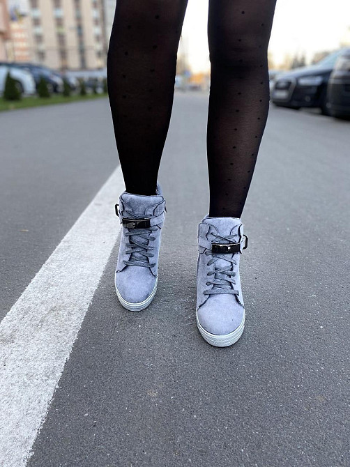 Снікерси жіночі Gofc сірі еко-замша 40р. (KLS-103-9) Коломыя - изображение 3