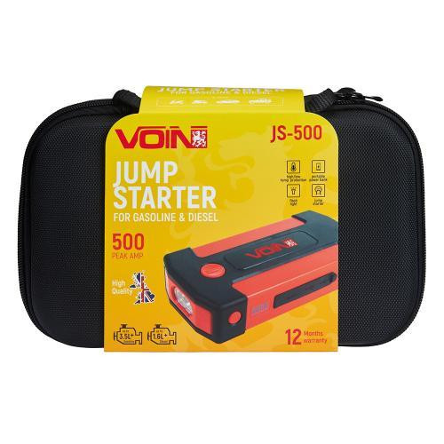Пуско-зарядний пристрій VOIN JS-500 9000mAh 12V 500A з вбудованим ліхтарем, старт 250A Харків - фото 9