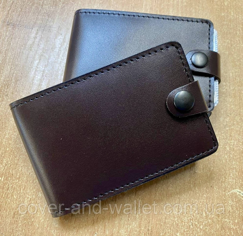 Стильна маленька візитниця ручної роботи з натуральної шкіри Grande Pelle Київ - фото 1