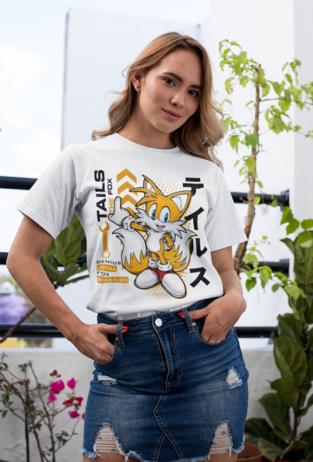 Футболка аниме Таилс Фокс Схадов Хедгехог оверсайз (S/M/L) Черний AnimeJ0065 Днепр - изображение 7