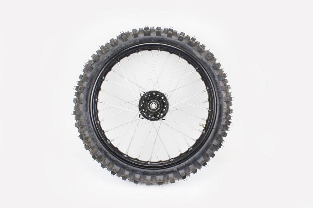 Колесо переднє спицьоване + ШИНА, в зборі 60/100-14 (2,50-14") вісь "12мм" Київ - фото 1