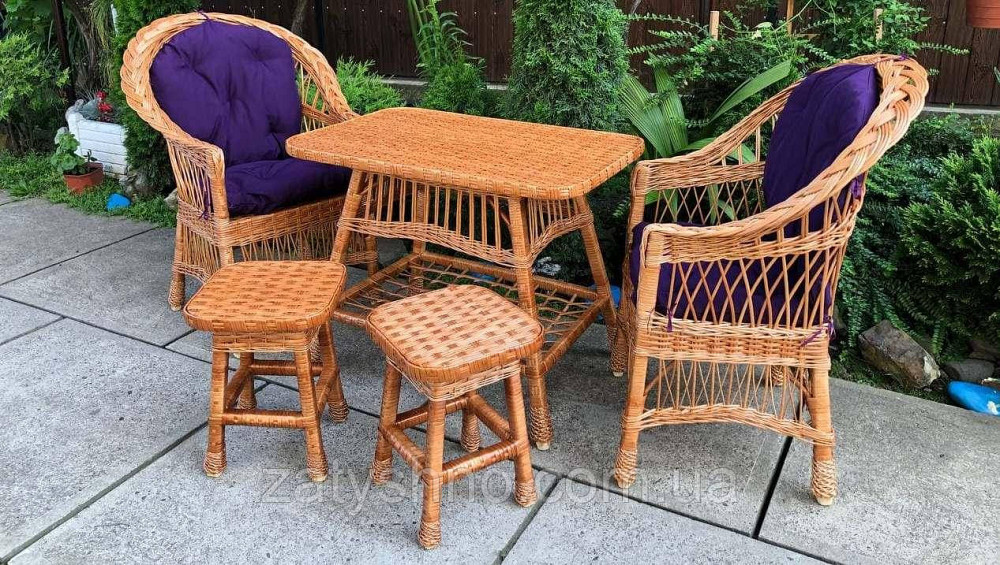 Мебель плетеная с подушками фиолетовыми Киев - изображение 4