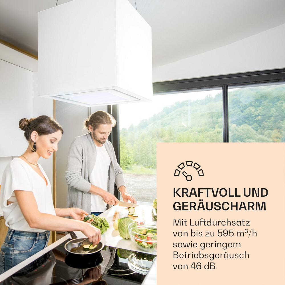 Люстра Умная островная вытяжка 595 м³/ч Управление через приложение Белая светодиодная панель (Германия, Ровно - изображение 2