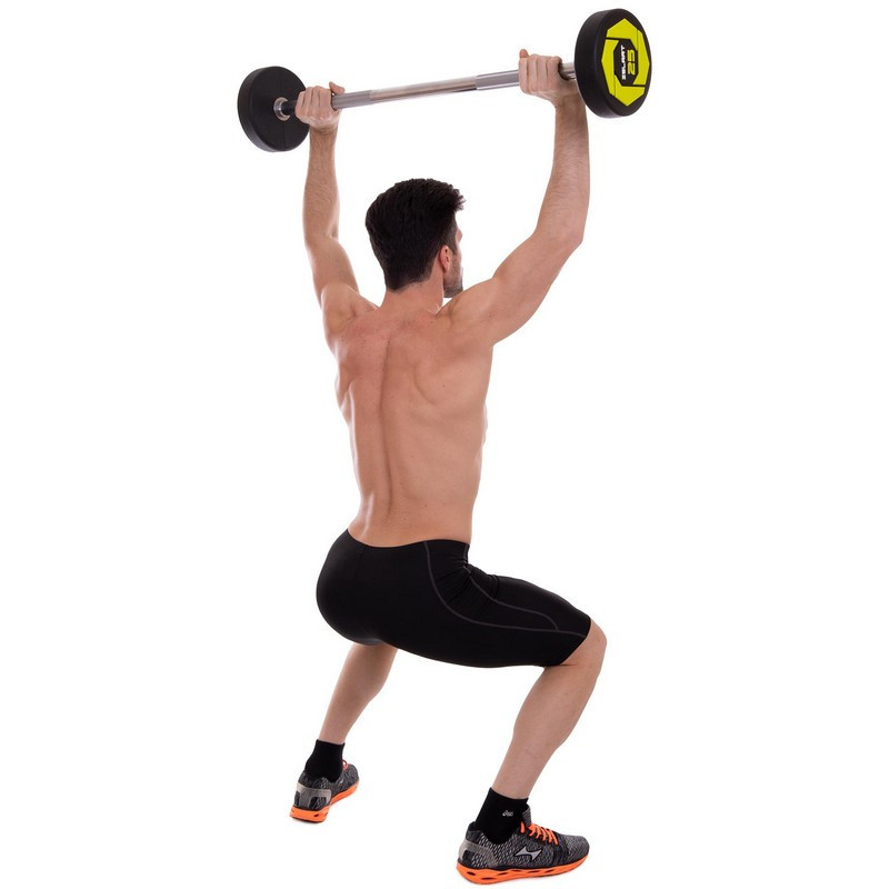 Штанга фіксована пряма поліуретанова Zelart U2689-25 довжина 106 см 25 кг Київ - фото 8