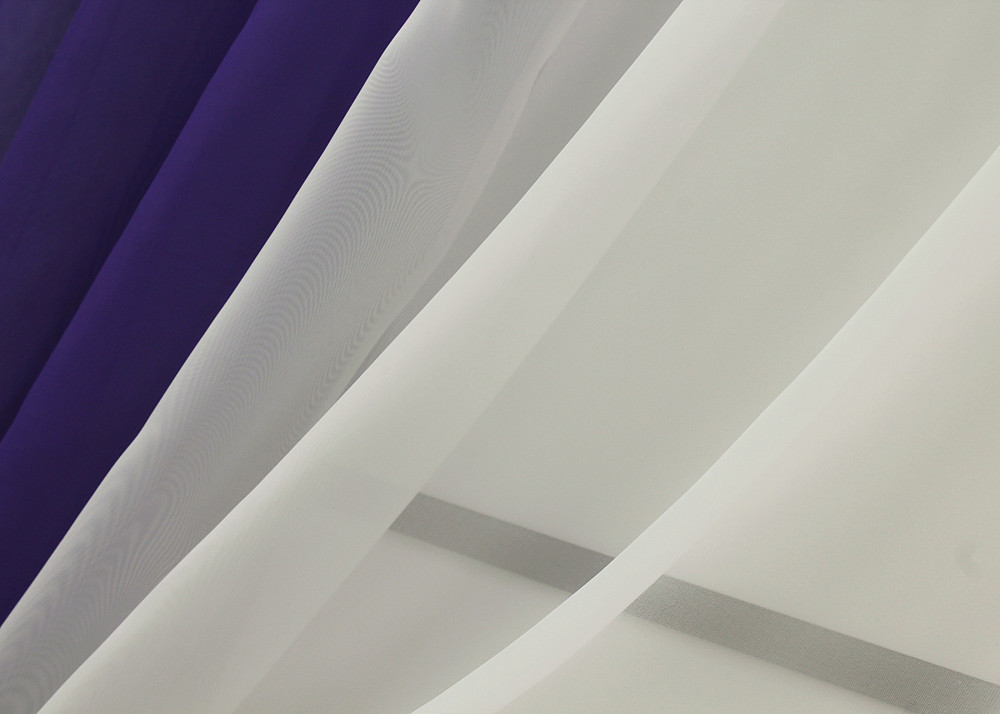 Кухонные шторы VR-Textil № 017к комбинированные с подвязками фиолетовый с молочным 265х170 см (52-0880) Киев - изображение 5