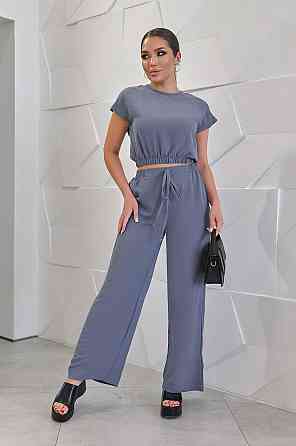 Літній жіночий костюм із жатки "Oasis" оптом | Батал Графіт, 50-52 Київ