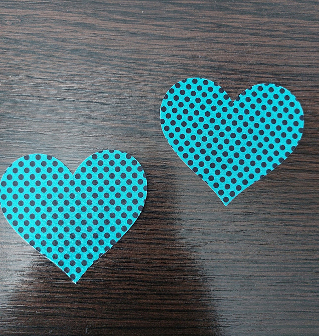 Стікіні на груди Сердечка в горох 8 см зелено-чорний Київ - фото 1